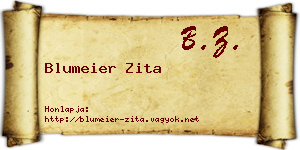 Blumeier Zita névjegykártya